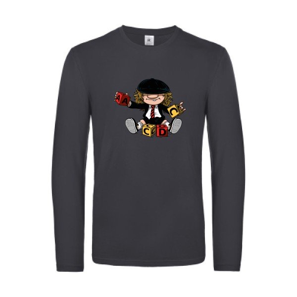 acdc-t-shirt-manches-longues-original-humour -Dark Grey
