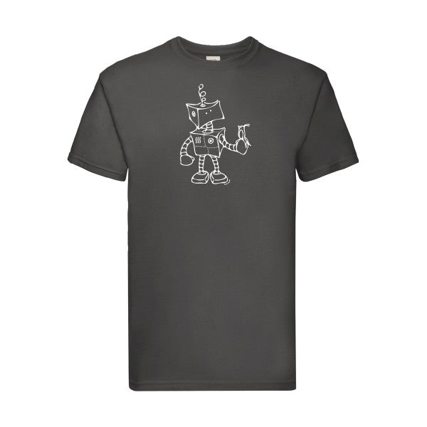 T-shirt|Robot & Bird |flex Blanc| Fruit of the loom 205 g 