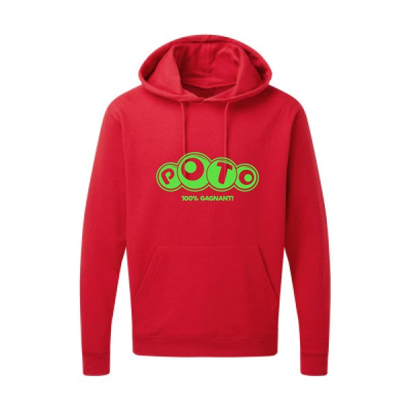 Poto Vert fluo |Sweat capuche imprimé homme