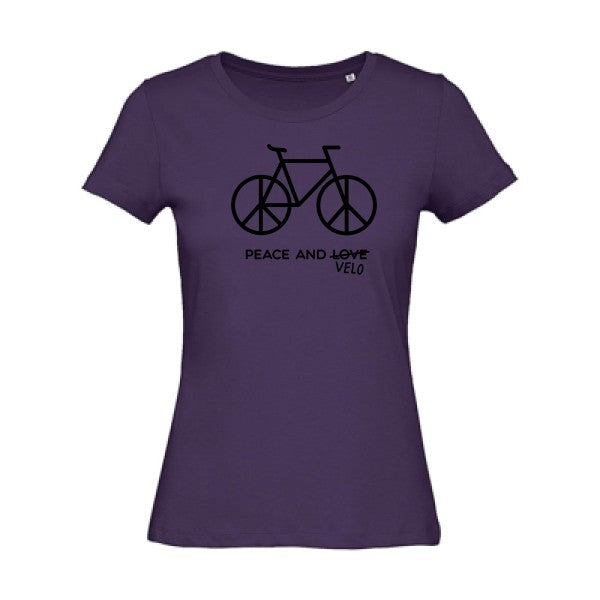 T shirt humour bio femme   femme bio|Peace and vÃ©lo Noir 