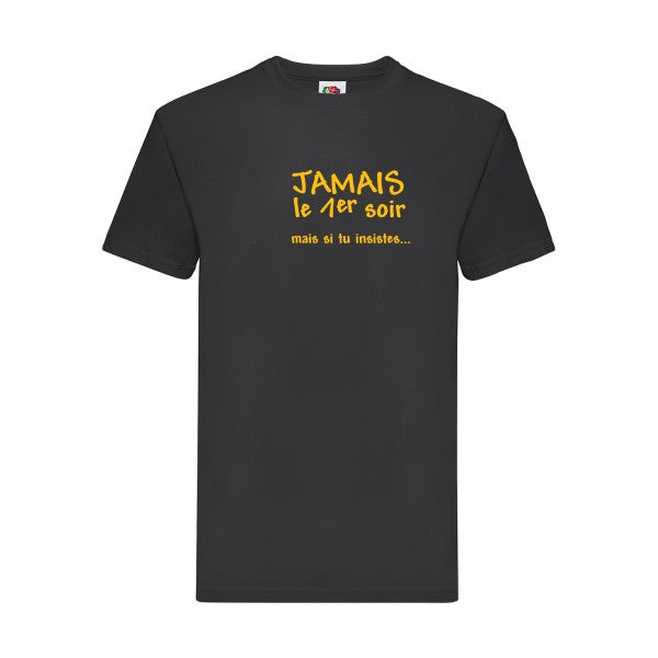 T-shirt|JAMAIS... |flex jaune Or| Fruit of the loom 205 g 