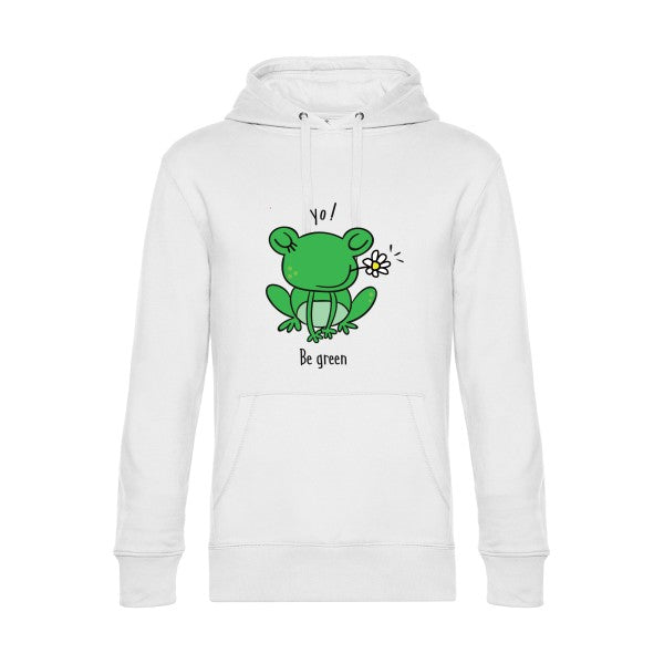 Be-Green-- Sweat à capuche original White - RueDuTeeshirt
