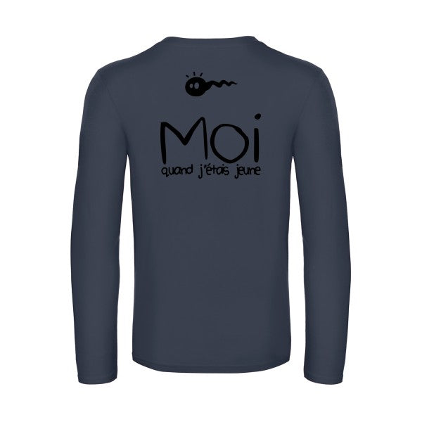moi quand j etais jeune - t shirt- manches- longues- original- humour- Navy impression Dos