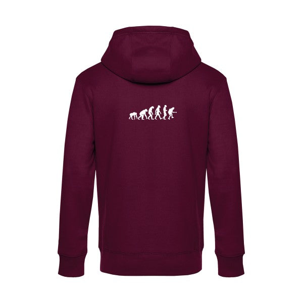 Rock-Evolution sweat shirt original Burgundy flex Blanc impression Dos