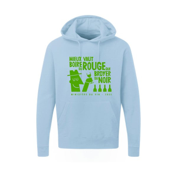 Mieux vaut Vert pomme |Sweat capuche imprimé homme