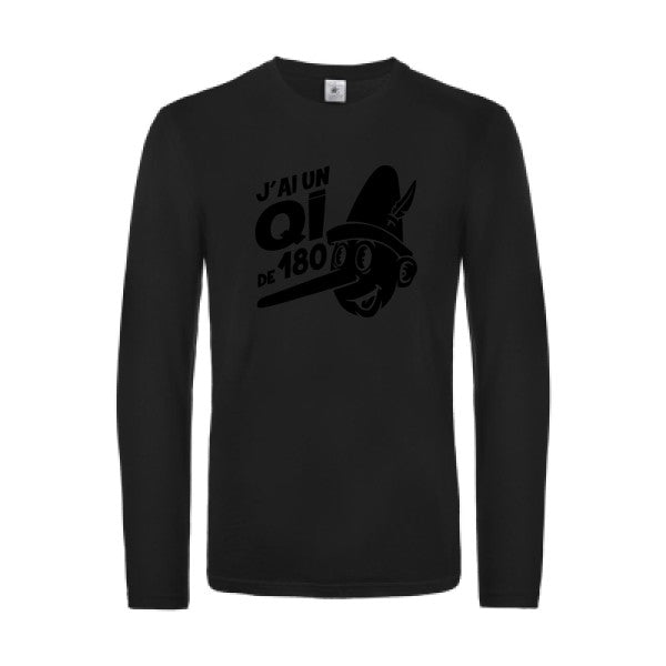 quotient intellectuel - t shirt- manches- longues- original- humour- Black impression Face