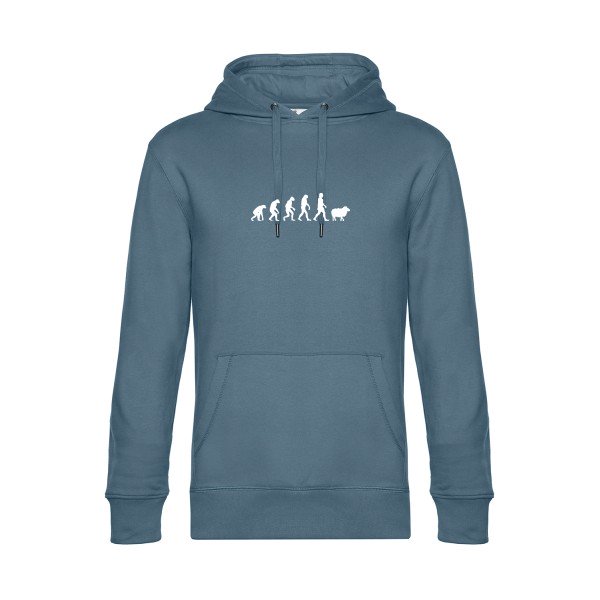 Panurge-Evolution sweat shirt original nordic blue flex Blanc impression Face