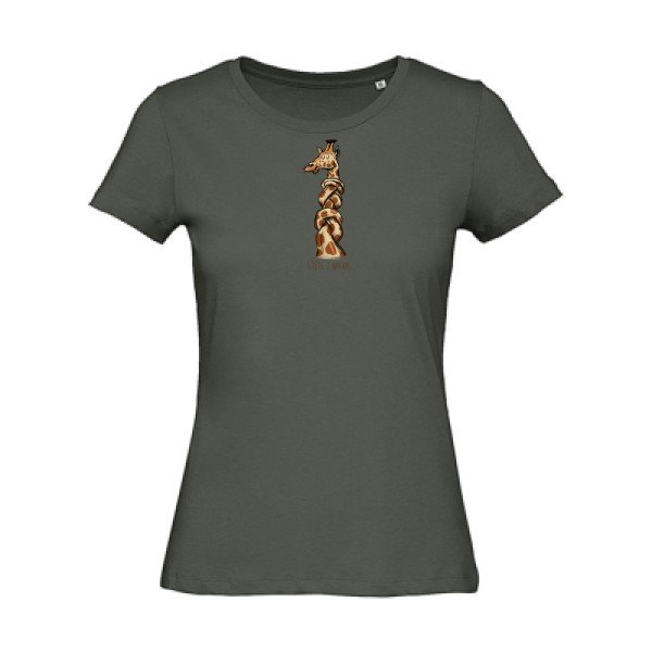1-tete-2-noeuds- - t-shirt original femme Millennial Khaki