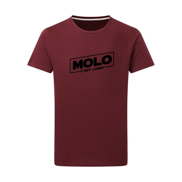 Molo c'est lundi noir -Flex noir sur T-shirt SG  Burgundy  2XL