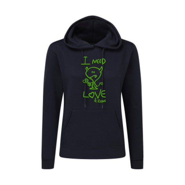 LOVER Vert pomme |Sweat original à capuche Femme