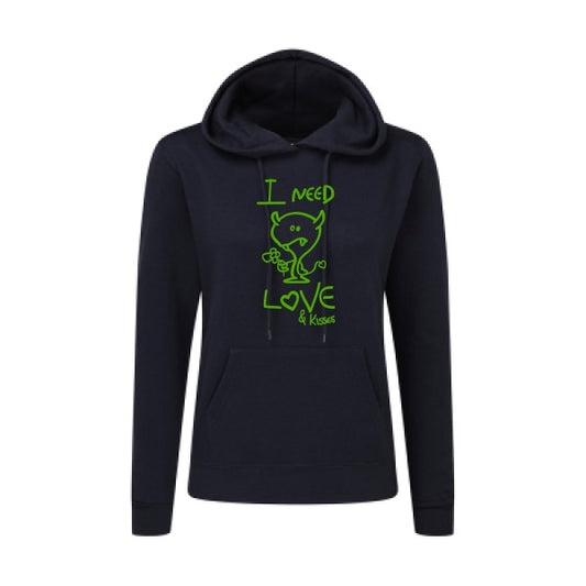 LOVER Vert pomme |Sweat original à capuche Femme