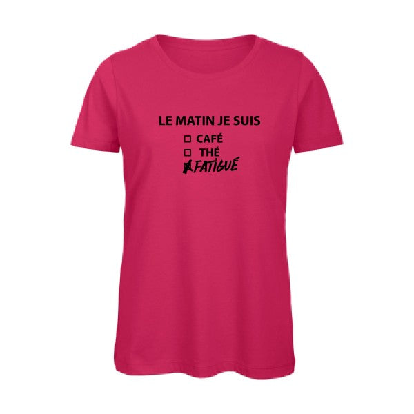 T shirt humour bio femme   femme bio|Le matin je suis... Noir 