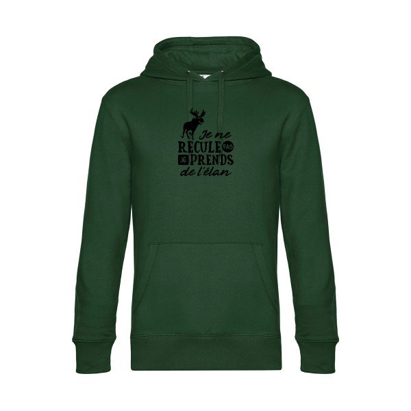 Prendre-de-l-elan sweat shirt original Bottle Green flex Noir impression Face
