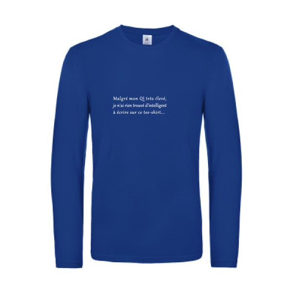 qi - t shirt- manches- longues- original- humour- Royal Blue impression Face