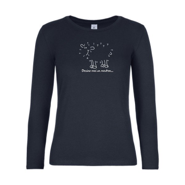 t-shirt lsl femme Dessine-moi-un-mouton Navy flex blanc