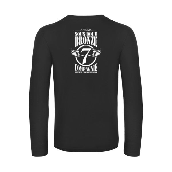 7eme compagnie crew - t shirt- manches- longues- original- humour- Black impression Dos