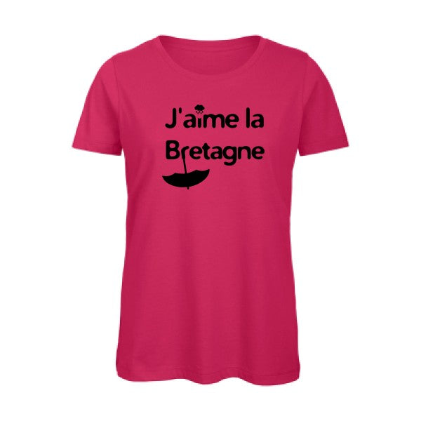 T shirt humour bio femme   femme bio|J'aime la Bretagne Noir 