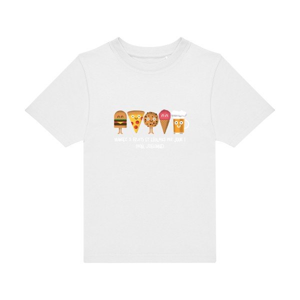 t-shirt humour enfant -5-fruits-et-legumes- couleur  White