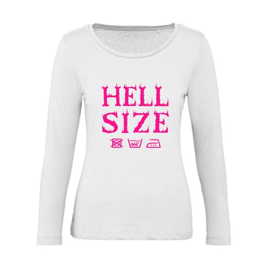 HELL SIZE ! Rose Fluo |   T shirt manches longues femme|100% bio