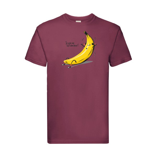 Je garde la banane ! Fruit of the loom 205 g/m² T-shirt/ bordeaux