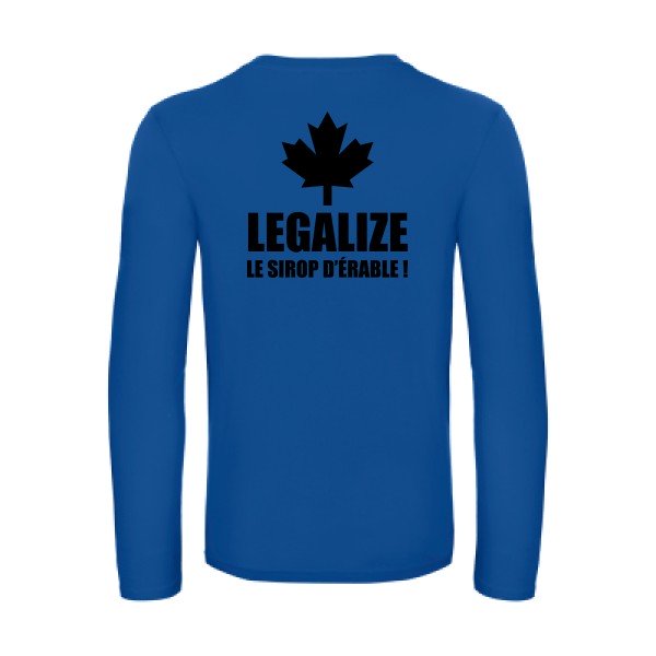 legalize le sirop d erable - t shirt- manches- longues- original- humour- Royal Blue impression Dos