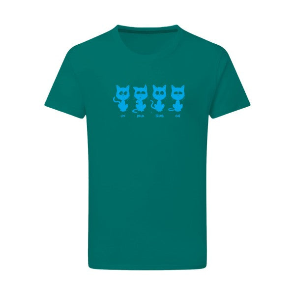 un deux trois cat - Flex bleu clair Tshirt original Emerald Green  2XL