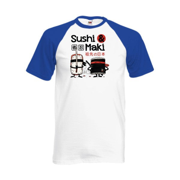 T-shirt fruit of the loom baseball  couleur White/Royal