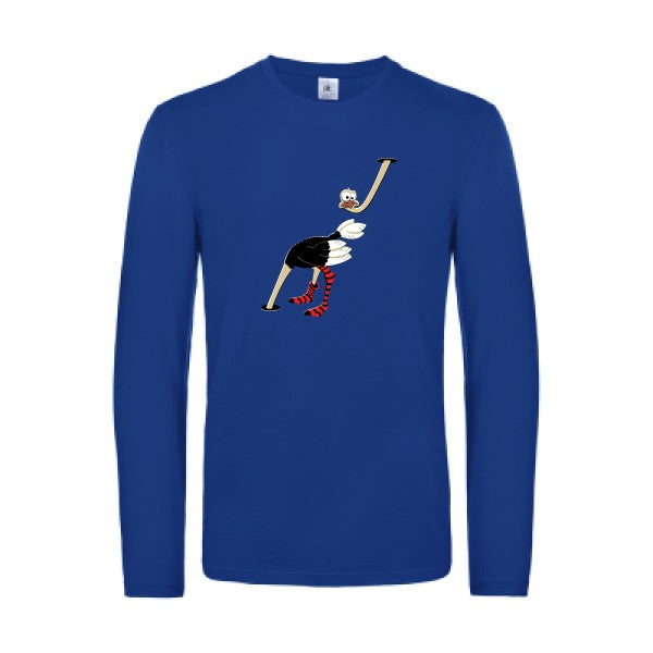 autruche-t-shirt-manches-longues-original-humour -Royal Blue