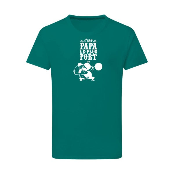 C'est qui le plus fort ? Blanc -Flex Blanc sur T-shirt SG  Emerald Green  2XL