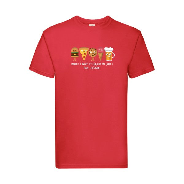 5 fruits et légumes Fruit of the loom 205 g/m² T-shirt/ Red