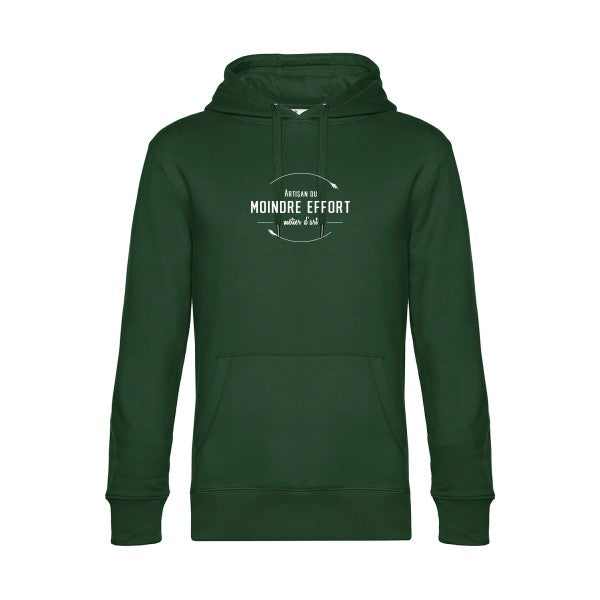 Artisan-du-moindre-effort sweat shirt original Bottle Green flex Blanc impression Face