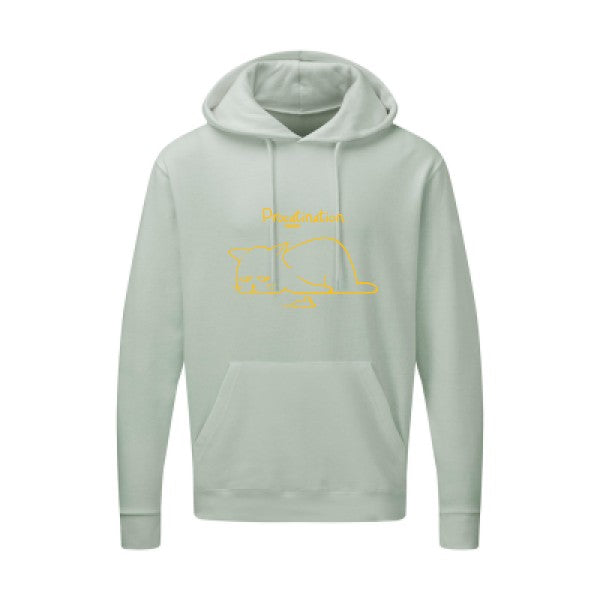 Procatination jaune Or |Sweat capuche imprimé homme