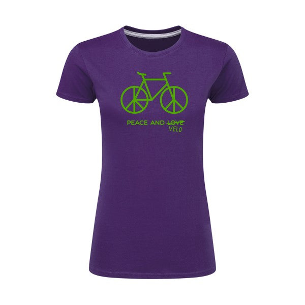 Peace and vélo Vert pomme |T shirt original femme|SG