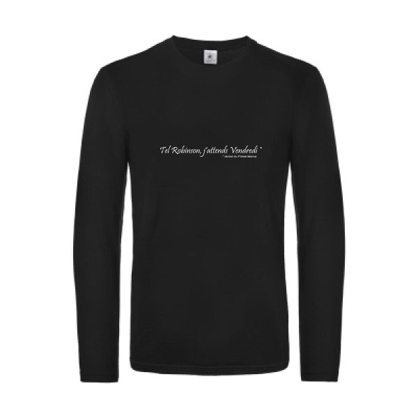 yes vendredi  - t shirt- manches- longues- original- humour- Black impression Face