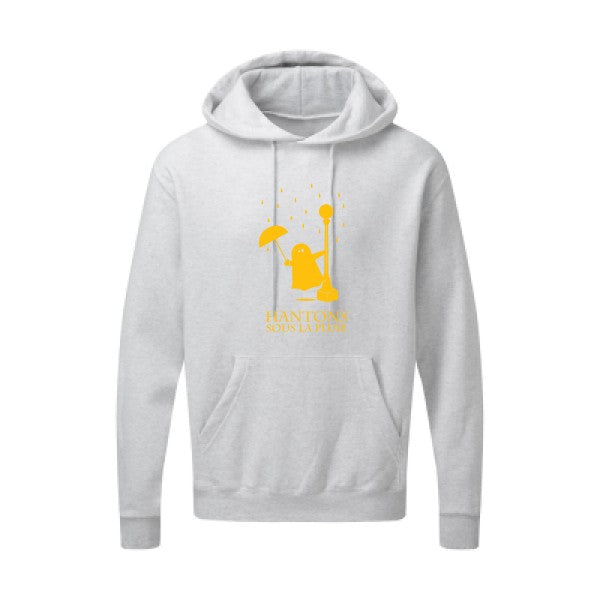 Hantons sous la pluie jaune Or |Sweat capuche imprimé homme