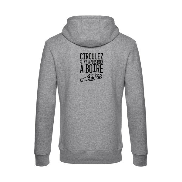 Circulez-il-n-y-a-plus-rien-a-boire sweat shirt original Heather Grey flex Noir impression Dos