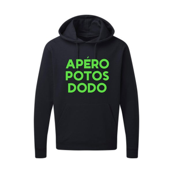 Apéro Potos Dodo  |Sweat  capuche humoristique Vert fluo 