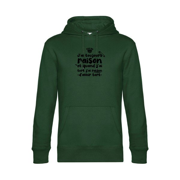 J-ai-toujours-raison sweat shirt original Bottle Green flex Noir impression Face