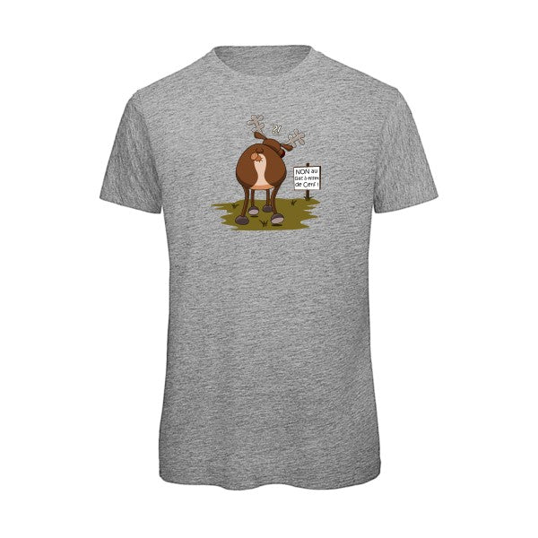T-shirt humour original Gaz A Effet De Cerf T Shirt couleur Sport Grey