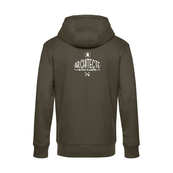 Architecte-de-bac-a-sable sweat shirt original Khaki flex Blanc impression Dos