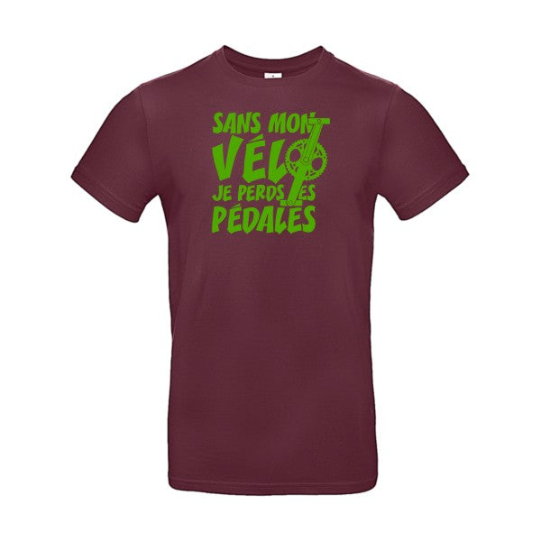 Sans mon vélo, je perds les pédales ! flex Vert pomme B&C - E190 T-shirt|Burgundy||2XL