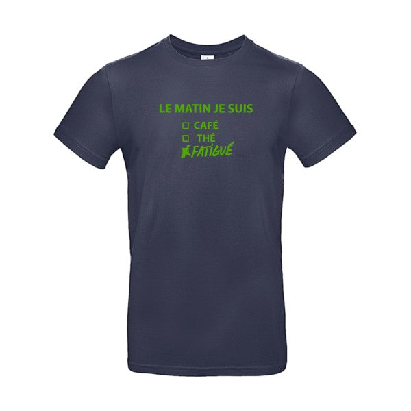 Le matin je suis... Flex Vert pomme |E190 T-shirt|Navy Blue||2XL