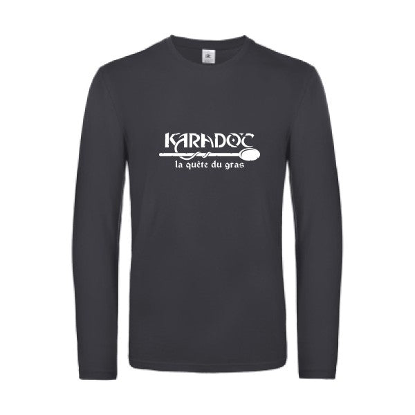 karadoc - t shirt- manches- longues- original- humour- Dark Grey impression Face
