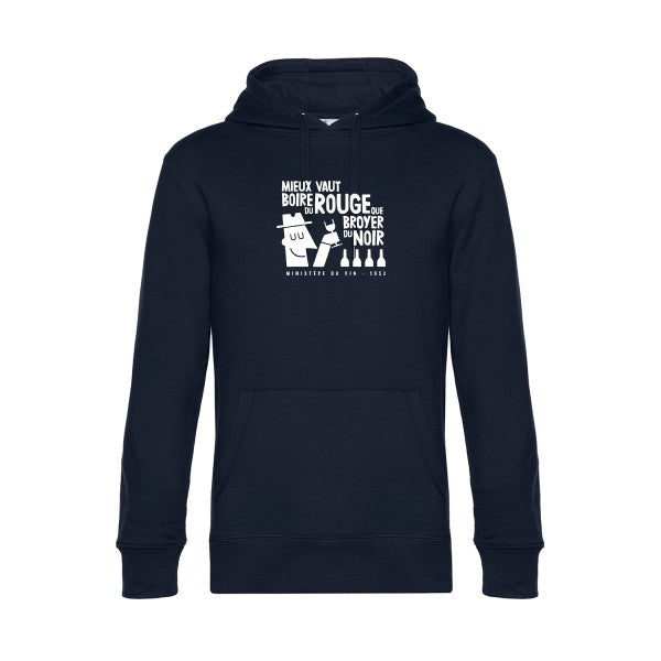 Mieux-vaut sweat shirt original Navy Blue flex Blanc impression Face