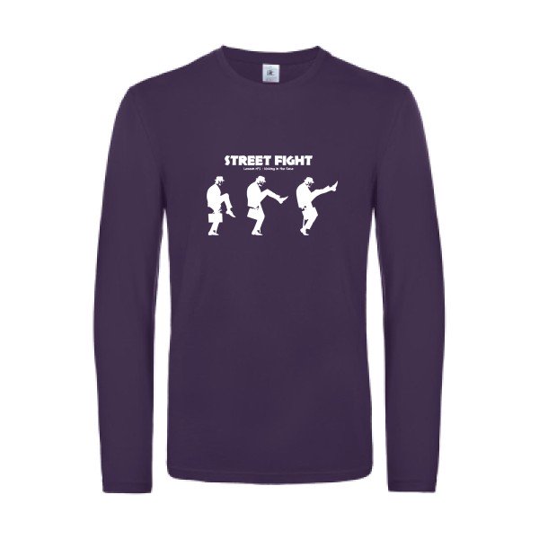 british fight - t shirt- manches- longues- original- humour- Urban Purple impression Face