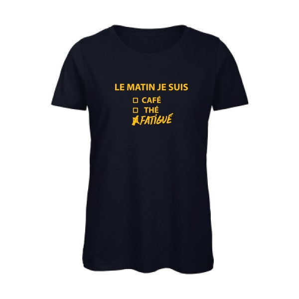 T shirt humour bio femme   femme bio|Le matin je suis... jaune Or 