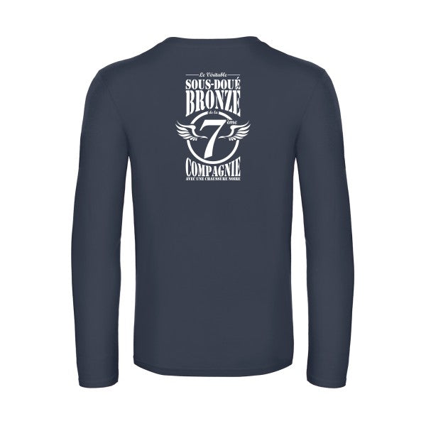 7eme compagnie crew - t shirt- manches- longues- original- humour- Navy impression Dos