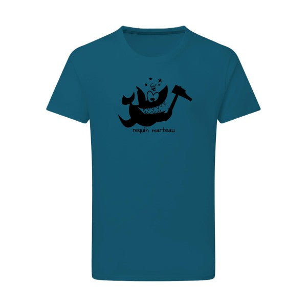 Requin marteau noir -Flex noir sur T-shirt SG  Petrol  2XL