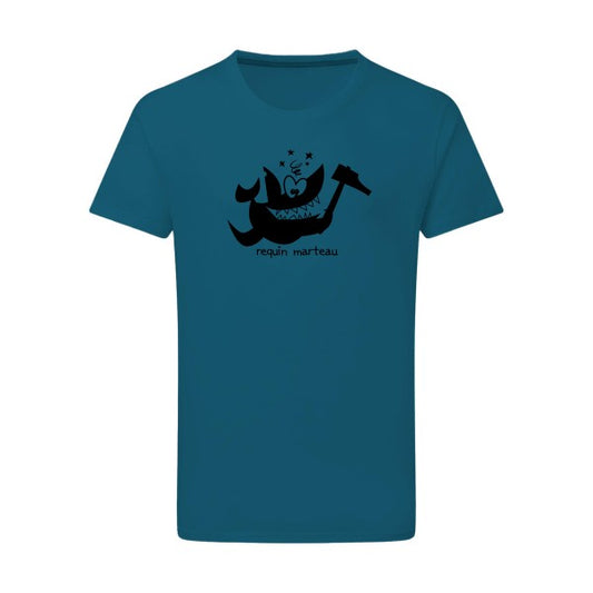 Requin marteau noir -Flex noir sur T-shirt SG  Petrol  2XL