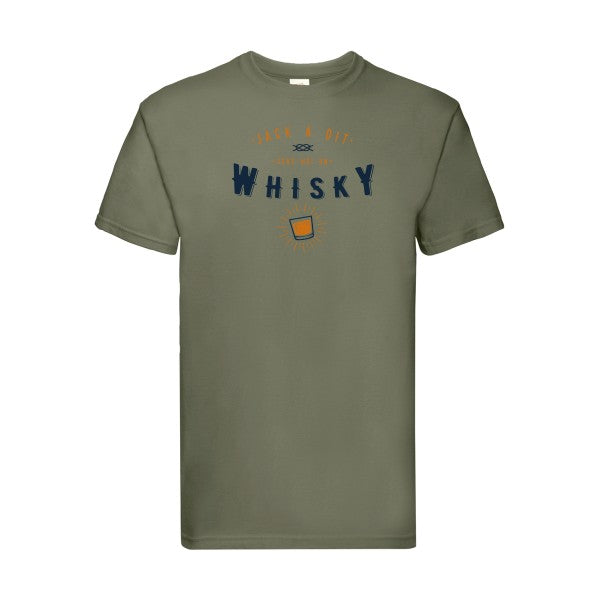 Jack a dit whiskyfun Fruit of the loom 205 g/m² T-shirt/ classic olive